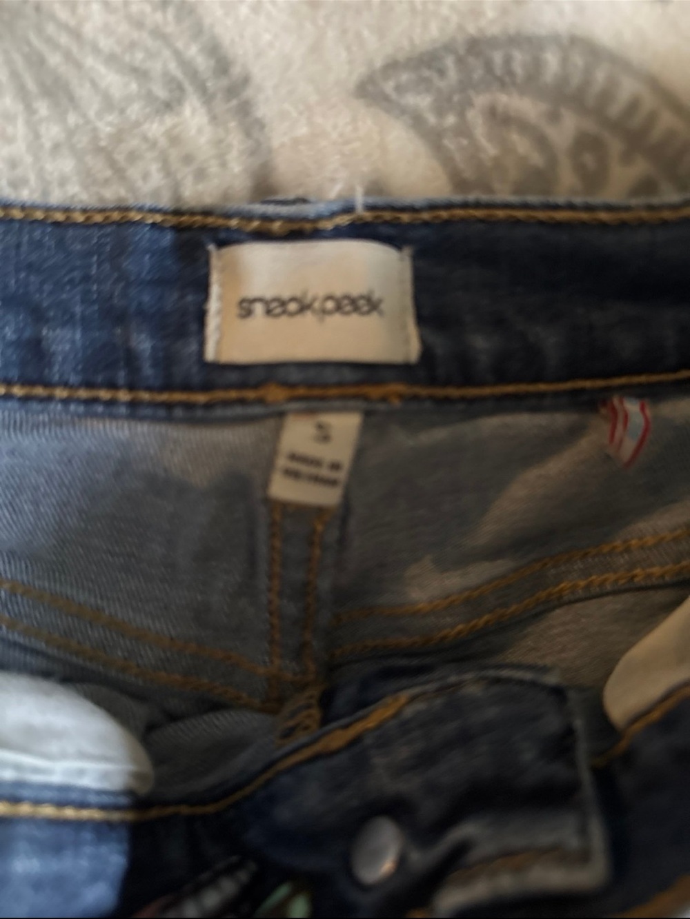 Sneak Peek Distressed Rolled Hem Denim Shorts - Blue - Picture 3 of 4